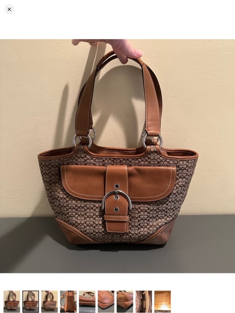 Vintage Y2K Coach Soho Brown Canvas with Leather trim style 7081 (2004)